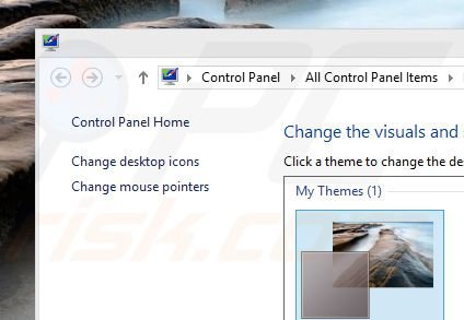 Windows 8 windows borders after changing settings