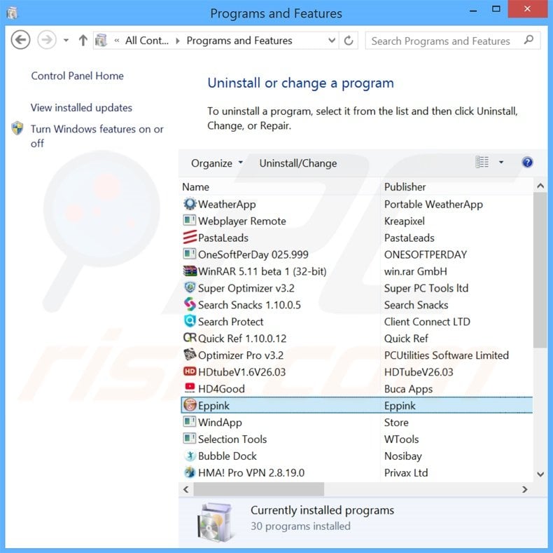 The proxy server is not responding adware uninstall via Control Panel