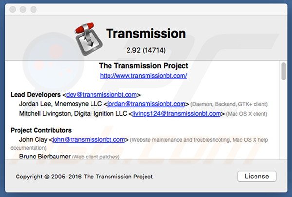Official Transmission BitTorrent installation setup