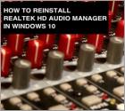 How to Reinstall Realtek HD Audio Manager?