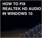 FIX: No Sound Using Realtek HD Audio Driver