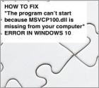 FIX: The program can’t start because MSVCP100.dll is missing from your computer