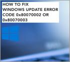 Fix Windows Update Error 0x80070002 and 0x80070003